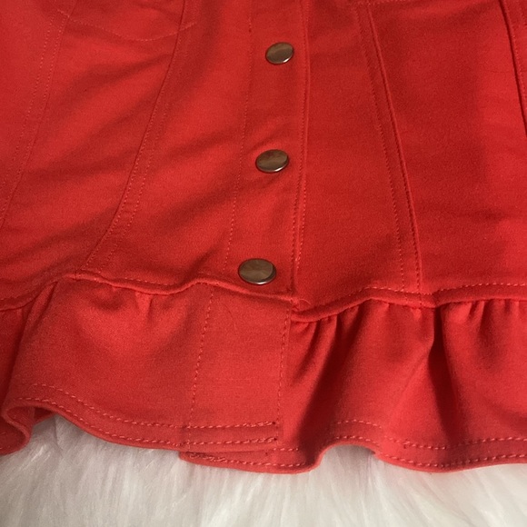 Baccini Sz M Orange with Silver Buttons Collar Long Sleeve Women’s Jacket - Picture 5 of 8